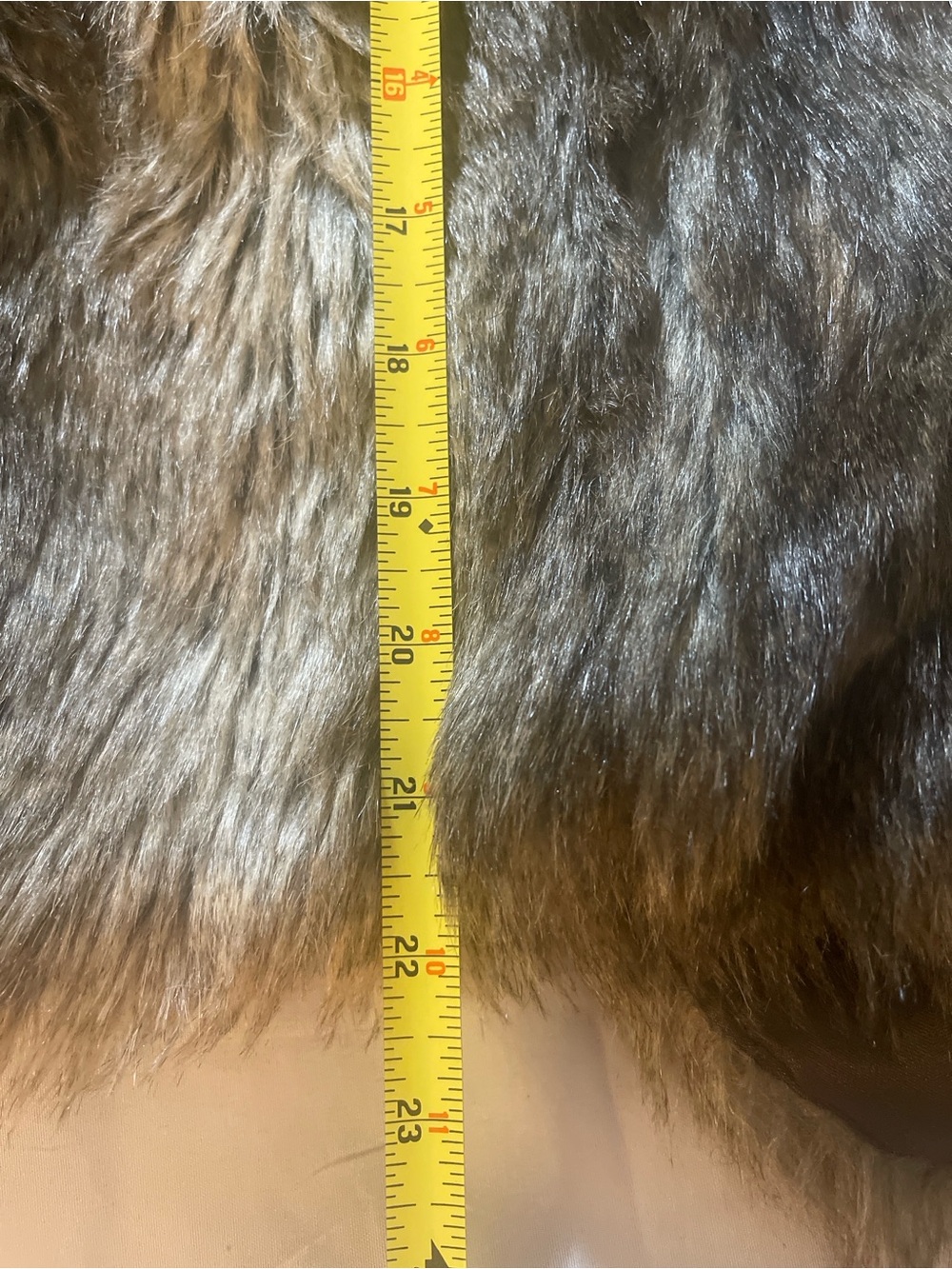 EXPRESS Faux Fur Vest Women Small Brown Open Front Boho Winter Layering - Picture 14 of 16